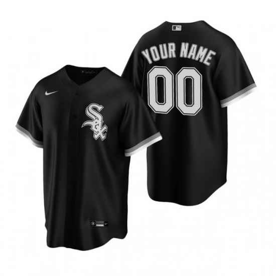 Men Women Youth Toddler All Size Chicago White Sox Custom Nike Black Stitched MLB Cool Base Jersey